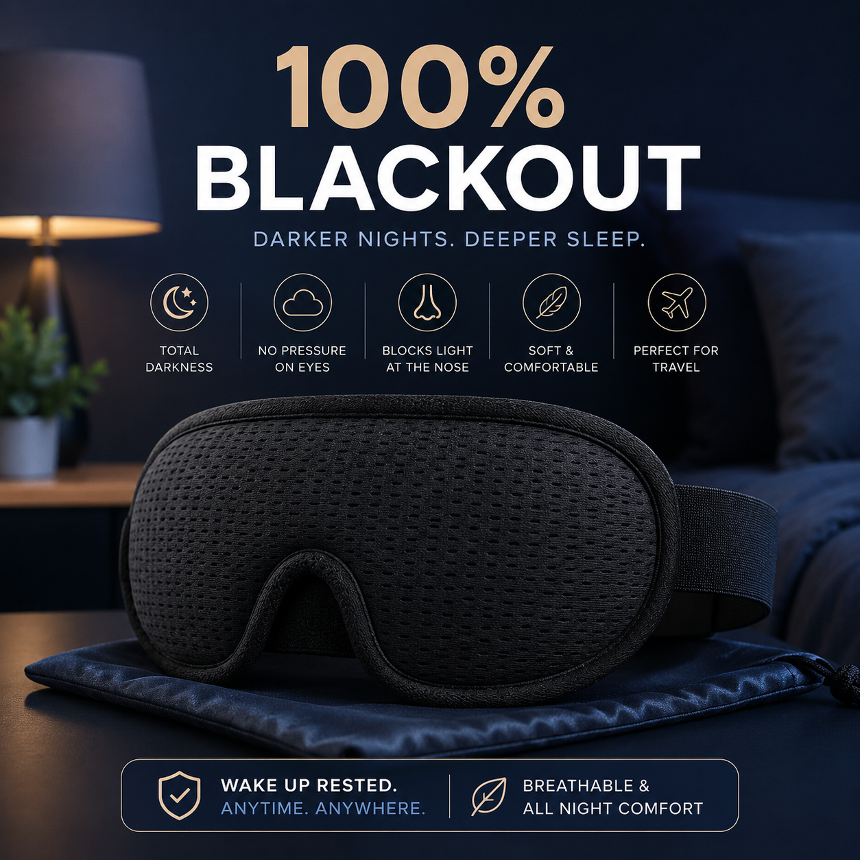 DeepSleep Pro | Total blackout. Zero pressure. Sealed at the nose.