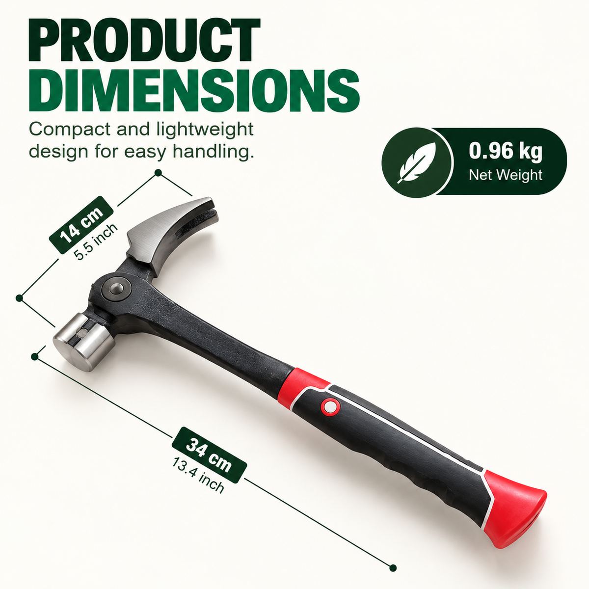 Adjustable Claw Hammer with Magnetic Nail Starter
