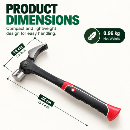 Adjustable Claw Hammer with Magnetic Nail Starter