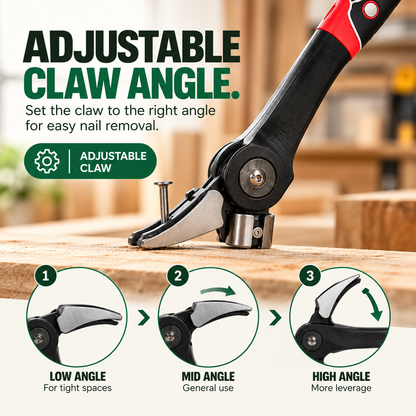 Adjustable Claw Hammer with Magnetic Nail Starter
